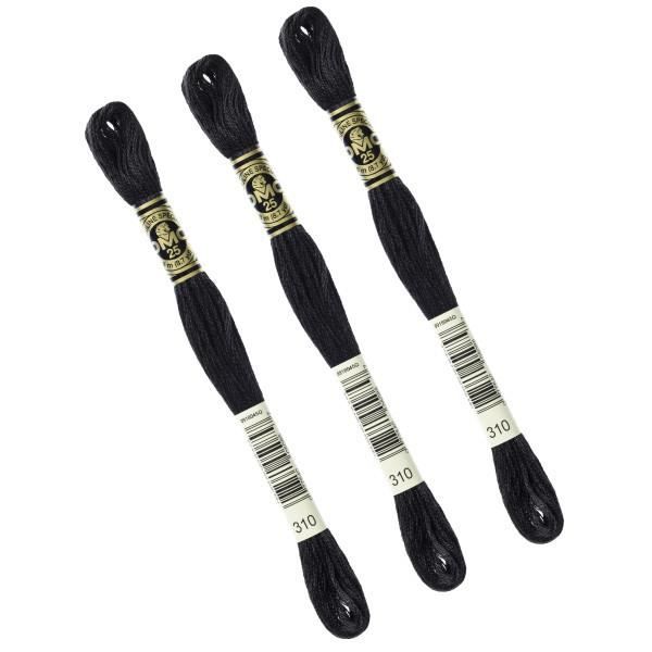 Lot De 3 Échevettes DMC Fil à Broder Mouliné 117 - Jaune Ocre Clair 437, 8m 100% Coton