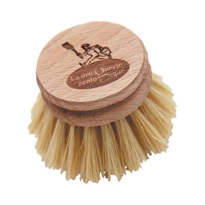 Recharge brosse vaisselle - ECODIS - Fibres - Bois hêtre non traité - Fibres dagave - Pour verres & casseroles