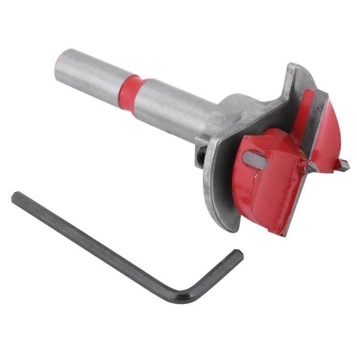 Foret Forstner Extra Long 22 Mm – Lame Carbure 3 Flûtes, Tige Hexagonale 7 Mm, Longueur 129 Mm – Perceuse Bois Profond & Coupe-Charnière Précise