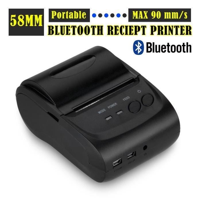 Excelvan Imprimante Portable Bluetooth Sans fil 58mm Thermique Point Reçu  Imprimante - Cdiscount Informatique
