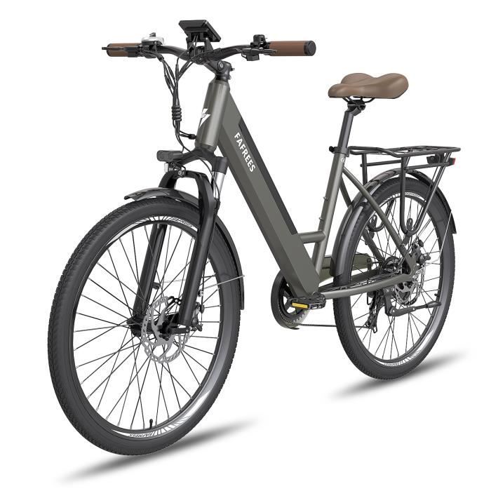 Vélo électrique pliable Fafrees F26 Pro 26 pouces Autonomie 65km Amortisseur avant Freins à disque Batterie 36V14,5Ah Gris