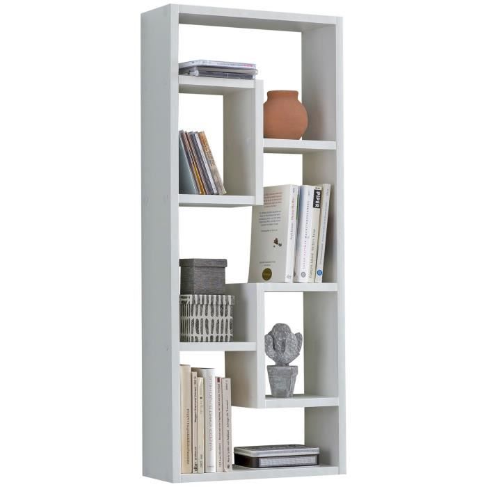 FineBuy étagère murale ROSE pegboard 36 x 90 x 13 5cm bois conseil mur décoratif [Blanc]