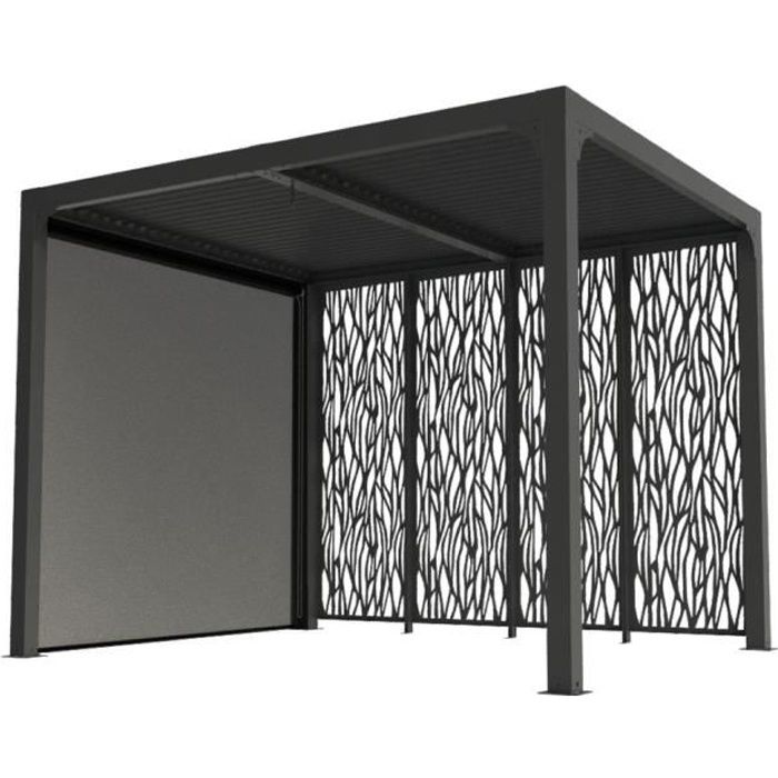 Pergola bioclimatique 7.20m&sup2; gris anthracite habrita - per24r30mbi -