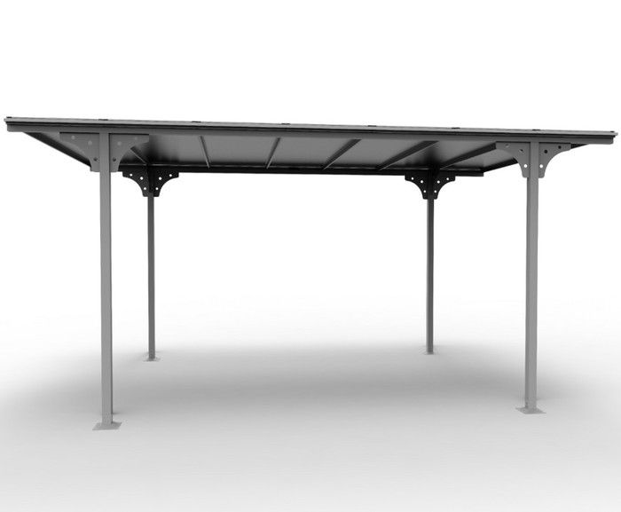 Carport en aluminium - Gris anthracite - Toit plat 14,70m²