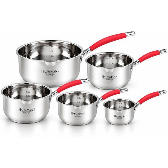 HAUSSMANN heritage -Série de 5 piéces Casserole Professionnel Acier Inoxydable- Tous Feux Dont Induction