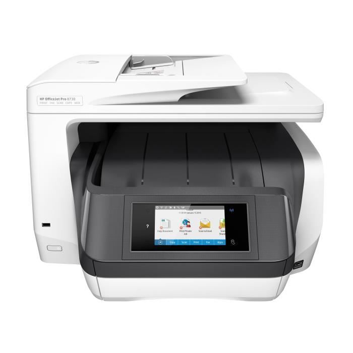 HP OfficeJet Pro 8730 imprimante tout-en-un - Jet d'encre couleur - copie scan