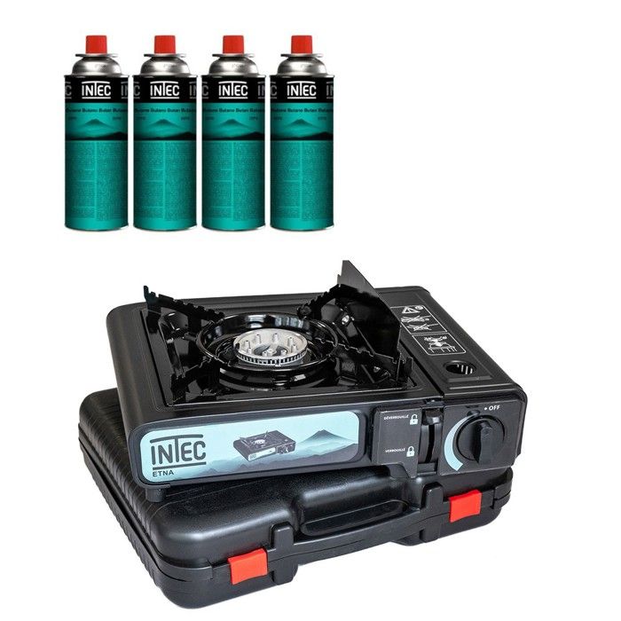 Réchaud à Gaz 2-en-1 2500 W – Allumage Piézo, Ventouse, Compatible Cartouche Et Bouteille
