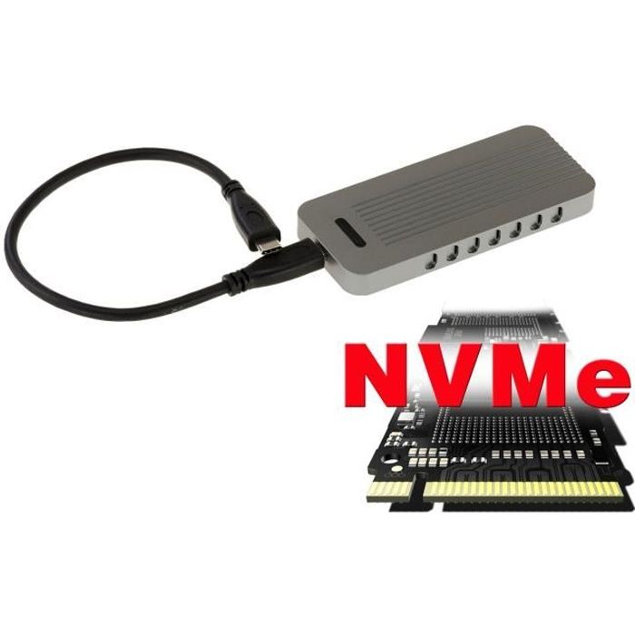 Accessoire pour disque dur Kalea-Informatique Boitier aluminium USB 3.1  pour SSD M2 PCIe M Key ou B+M Key de type NVMe