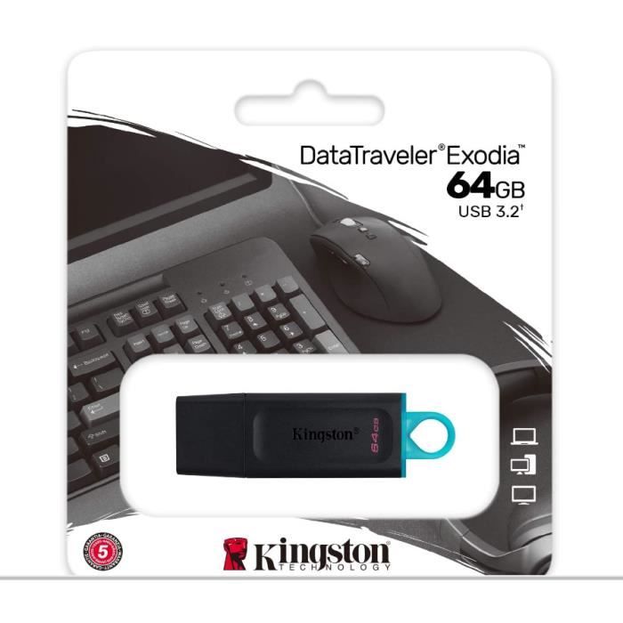 Clé USB - Kingston - DataTraveler Exodia DTX - 64 Go - USB 3.2 - Capuchon de protection