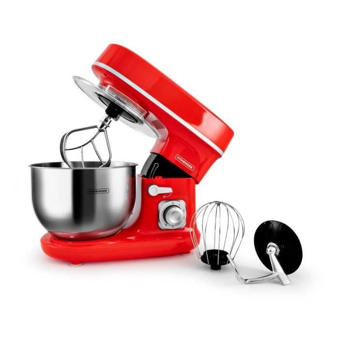 Robot Pétrin Kitchencook Inspiron Grey 600W - Bol Inox 5L - 8 Vitesses + Mouvement Planétaire - Kit Pâtisserie Inclus