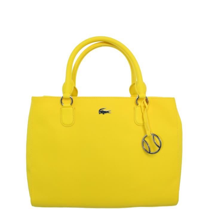 Sac a main shopping Bag Lacoste ref cem40371 jaune Jaune Jaune Cdiscount Bagagerie Maroquinerie