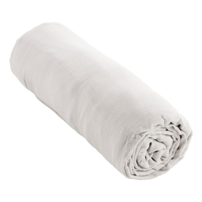 Drap Housse 140x190 Cm En Gaze De Coton - Bonnet 30 Cm, Super Doux, Certifié Oeko-Tex