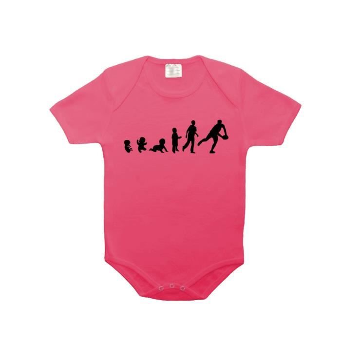 Body Bebe 100 Coton Evolution Bebe Rugby Rose 6 12 Mois Rose Cdiscount Pret A Porter