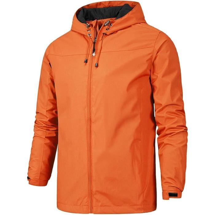 YOUTHUP Blouson Homme Imperméable Coupe-Vent à Capuche - Veste Pluie Décontractée