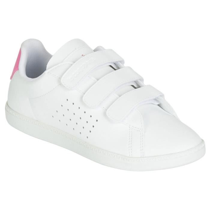 Chaussures sportswear LE COQ SPORTIF 1910342 COURSET PS SPORT GIRL Blanc et rose Cuir Enfant