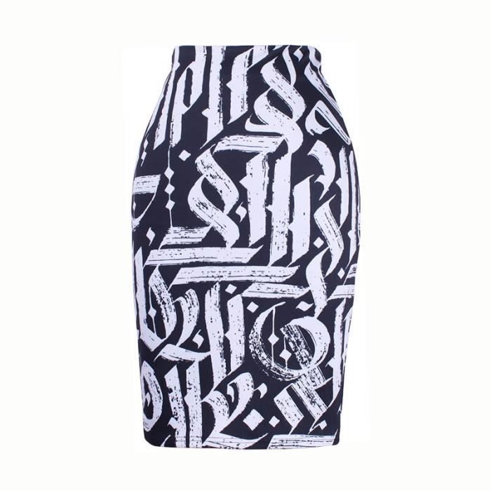 Jupe crayon Matalan 10 femme blanc noir corail rose rayures