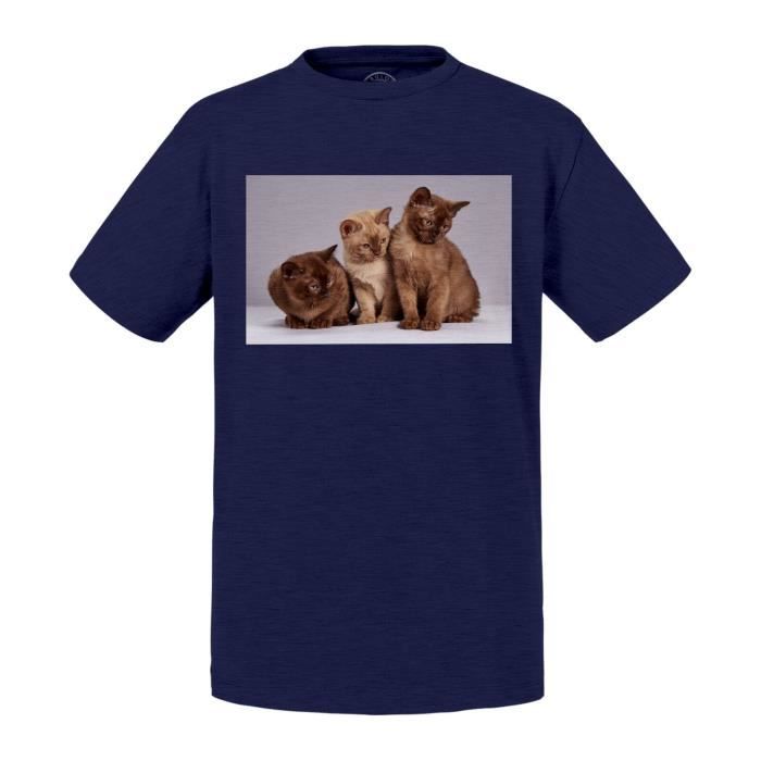 T Shirt Enfant Bleu Bebe Chats Siamois Persan Poils Longs Chat Trio Mignon Bleu Cdiscount Pret A Porter