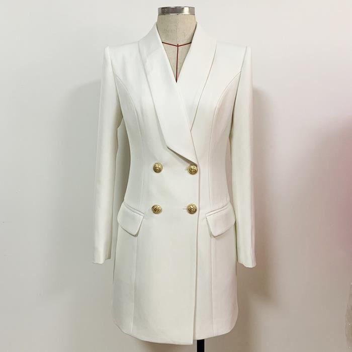 Manteau Robe Blazer longue en Satin pour femmes manteau noir et