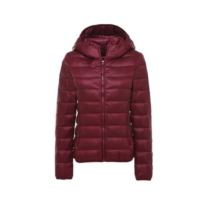 NAFING Veste Femme Hiver Légère Doudoune Avec Capuche - Blouson Chaud Matelassé Randonnée