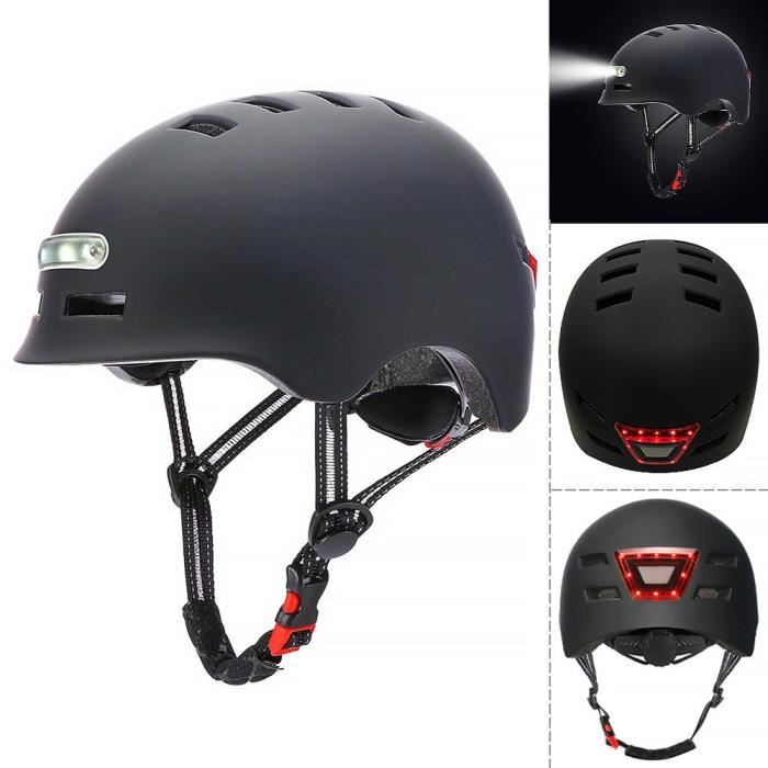 Casque de sport extérieur avec voyant lumineux - WOZWE - Pour vélo/trottinette électrique - Noir