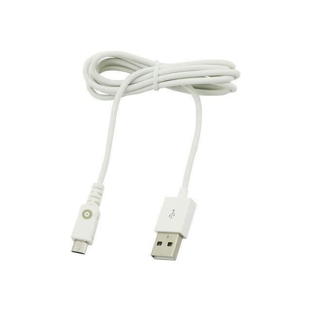 MUVIT Spring Câble Droit Charge & Sync 1A USB / Micro USB - 1 m - Blanc
