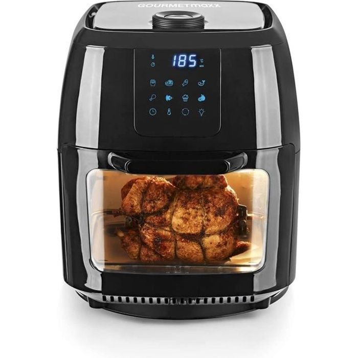 GOURMETmaxx Digital XXL Friteuse à air chaud 9 litres | Friture sans graisse, friteuse, four et gril rotatif en un seul appareil | I