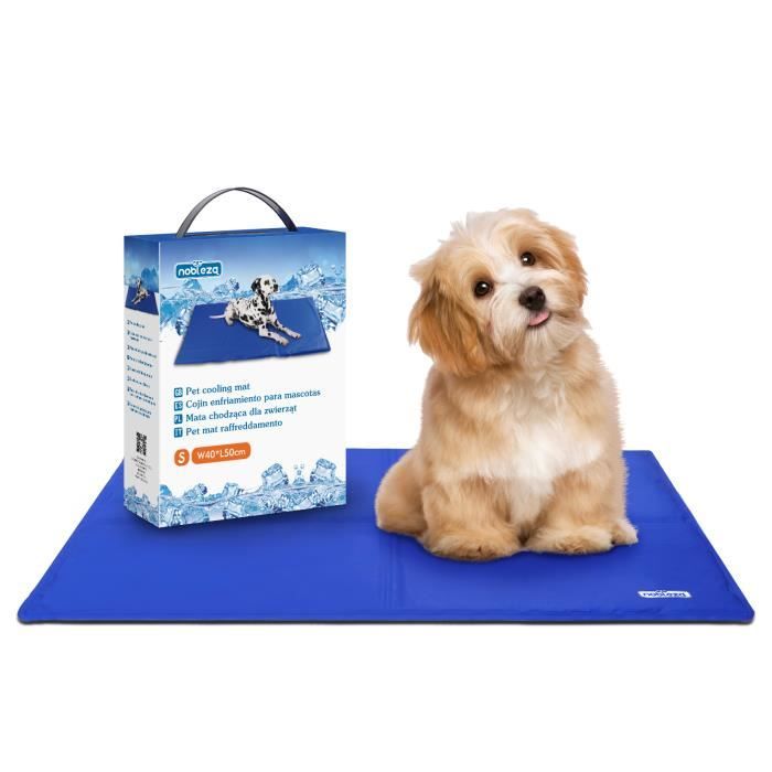 Nobleza - Tapis de refroidissement durable pour animaux. 40 x 50cm. Couleur bleu. Auto-réfrigérant.
