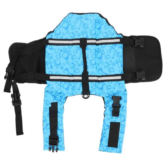 Meilleurs prix pour Gilet de sauvetage pour chien OMABETA - Haute flottabilité - Os bleus - Taille L