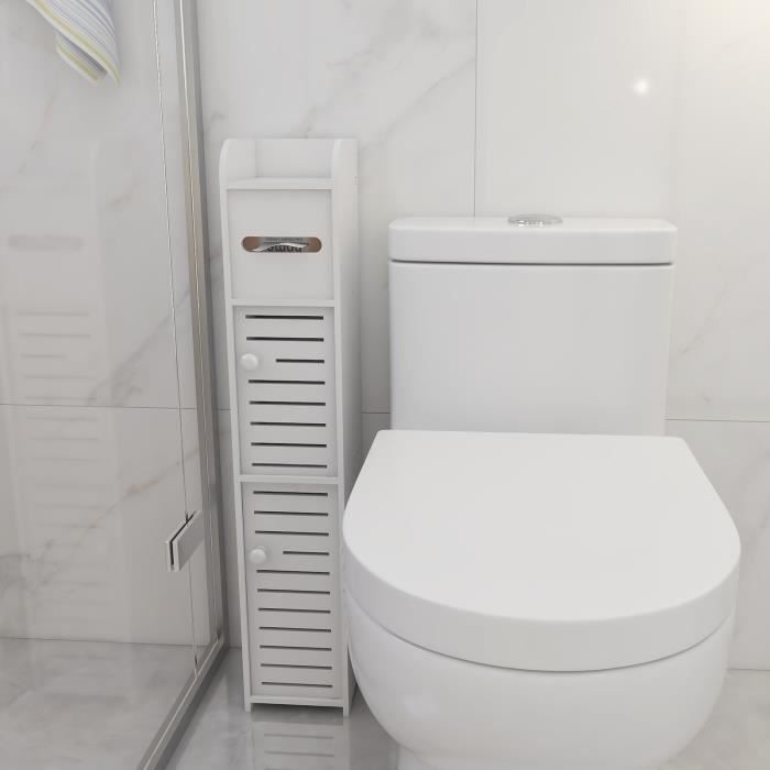 Armoire de Salle de Bain - PEACHES - Modèle Abattant - Polypropylène Écologique - Facile à Installer - Blanc