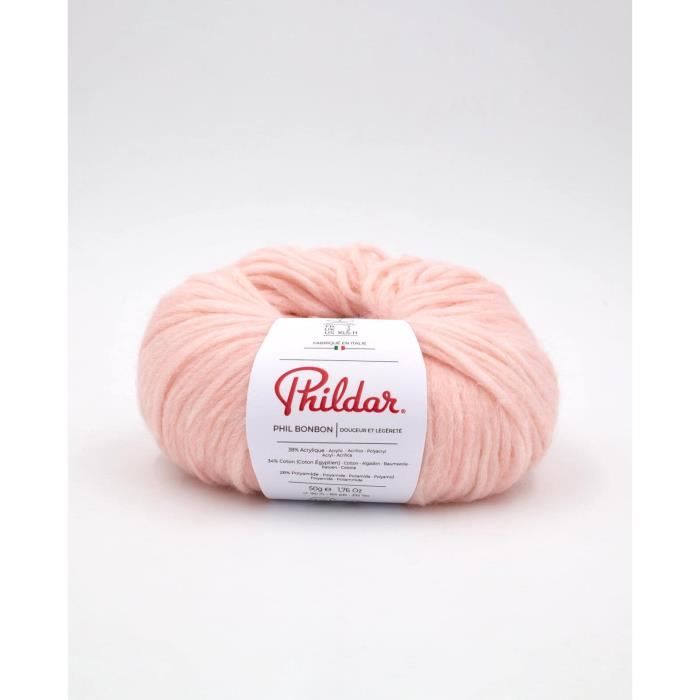 Pelote De Laine PHIL Balthazar Blush – Acrylique/Alpaga/Laine – Rose – Aiguille 8 – Neuf