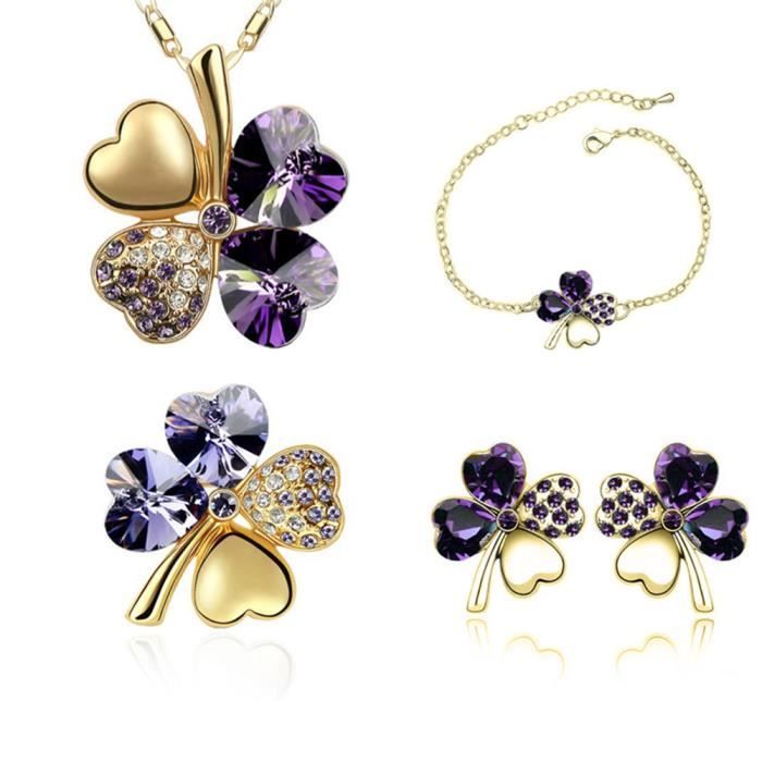Milacolato Strass Cristal Parure Bijoux Femme Collier de Mariée Boucles doreilles Bracelets Fantaisie Bijoux Ensemble pour Mariage Accessoires Parure Bijoux 