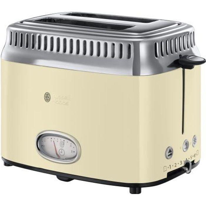 Grille pain RUSSELL HOBBS Toaster Retro 2 fentes Creme - vue 3