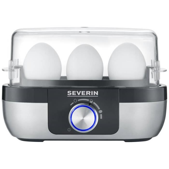 Severin EK 3163 Cuiseur à oeufs sans BPA, avec verre doseur, avec pique-œuf acier inoxydable, noir
