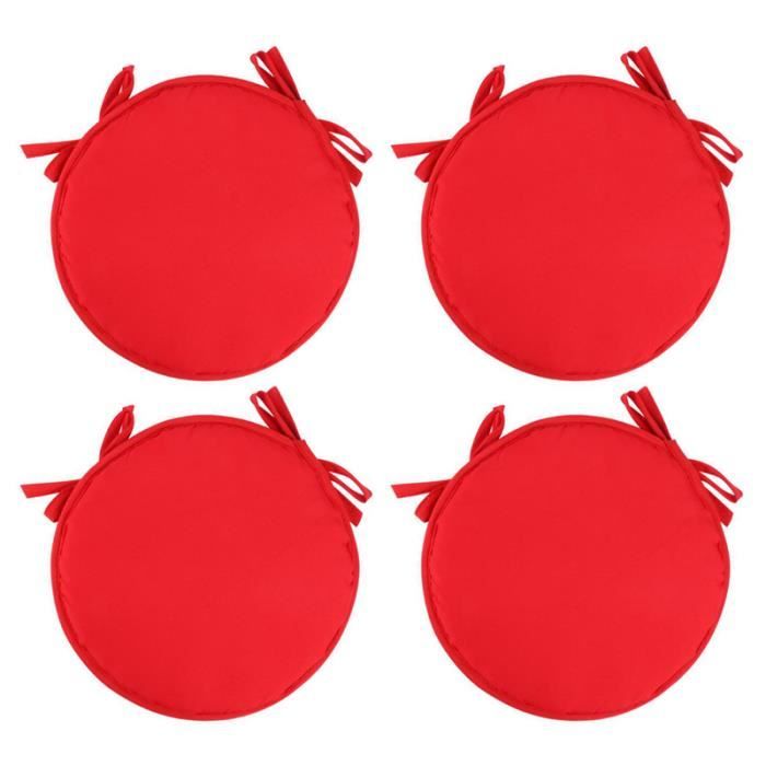SIMPVALE Coussin de Chaise Rond Galette de Chaise Rouge 30x30 cm