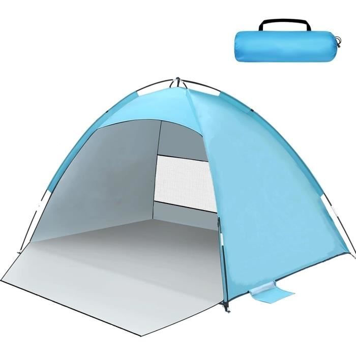 Tente De Plage Anti-UV 50+ – Portable 2-4 Personnes, Imperméable, Anti-Vent, Avec Sac Transport – Abris Pop-up