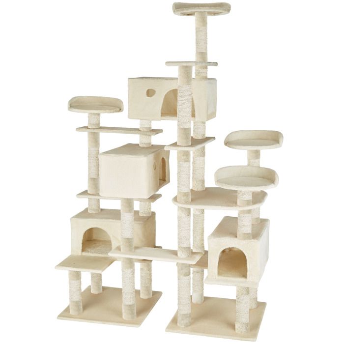 Tectake Arbre A Chat 214 Cm Charly Griffoir Geant Avec 4 Cabanes 128 Cm X 60 Cm X 214 Cm Beige Cdiscount Animalerie