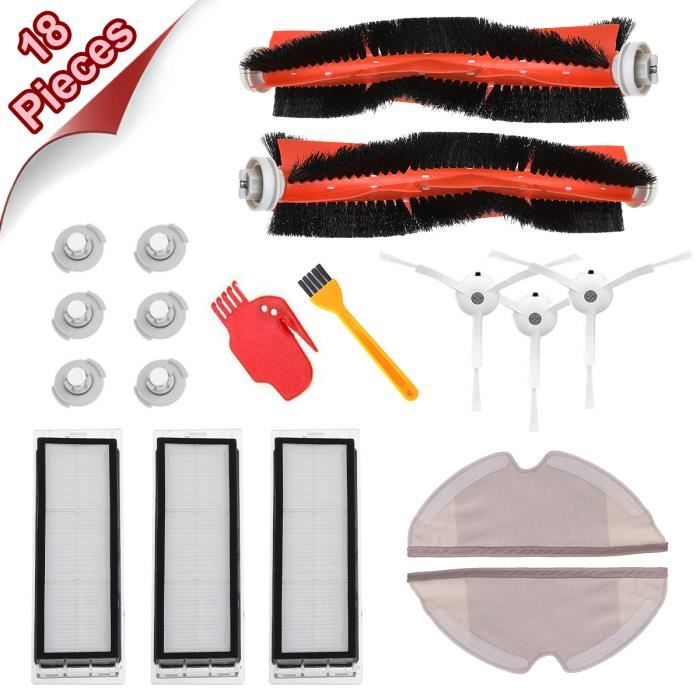 18PCS Aspirateur Pièces de rechange Brosse latérale Filtre Pr Xiaomi Mi Robot Roborock S50 S51