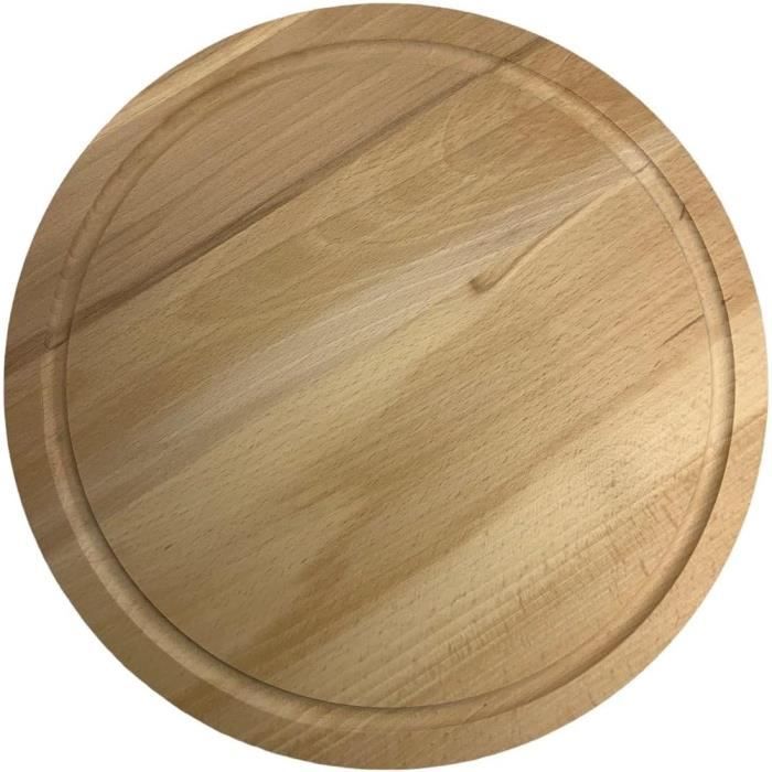 Planche à Découper Ancienne En Bois - Ronde - Objet Vintage De Cuisine - Occasion