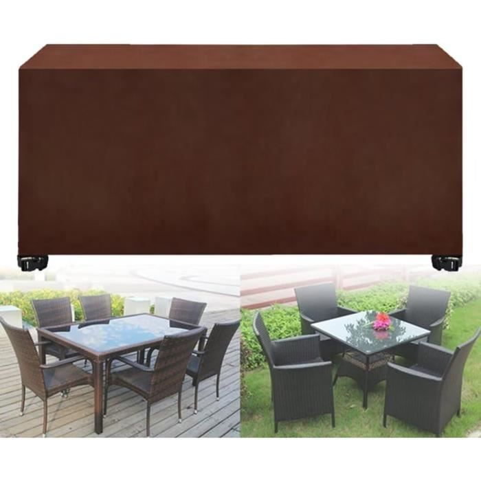 Housse De Protection Pour Table De Jardin 205x100x75 Cm - Tissu Oxford 420D Imperméable - Avec Cordons De Serrage - Noir - 4