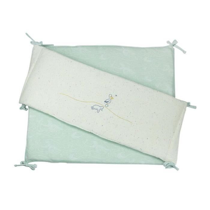 Tour de lit TROIS KILOS SEPT AU LARGE DE NOVA - 23x180cm - Coton - Vert - Beige Tour de lit TROIS KILOS SEPT AU LARGE DE NOVA - 23x180cm - Coton - Vert - Beige