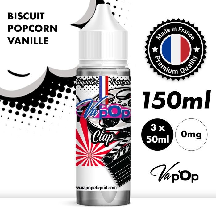E-liquide Cigarette électronique - POPCORN BISCUIT VANILLE - 50MPGV/50VG -  0mg/ml - 50ml - LOT DE 3 x 50ml