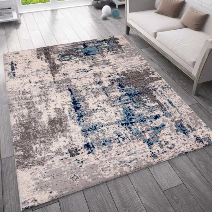 1 tapis de salon gris vintage, 40 x 60 cm, envers antidérapant, lavable