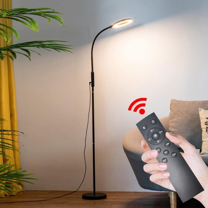 VINTEKY® Lampadaire LED sur Pied Salon Chambre, Télécommande et Commande  Tactile ,Moderne Uplighter avec Col flexible, 10W 140cm - Cdiscount Maison