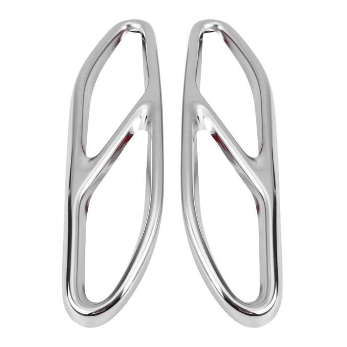 KIMISS Tuyau D'échappement De Voiture, Universal Tuyau D' Echappement En Acier Inoxydable Modifié Double Tuyau D'échappement Arrière Silencieux Tip Tail Throat