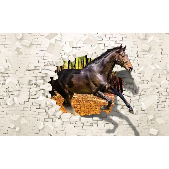 Sticker Mural 3D Cheval Sinsin – Papier Peint Autocollant Amovible Déco Chambre