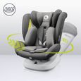 Siège-auto bébé évolutif Lionelo Bastiaan One - Groupe 1/2/3 - Technologie 360° ISOFIX - Gris-1