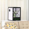 PawHut Terrarium vivarium boîte pour reptiles 32 x 32 x 46 cm avec passe-câble, fond en ABS, plateau amovible noir-1