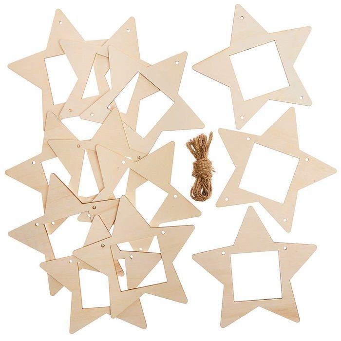 Baker Ross Attrape-soleil étoile – Lot De 10 Décorations Acryliques à Décorer, 8,5 Cm, Cordon Inclus