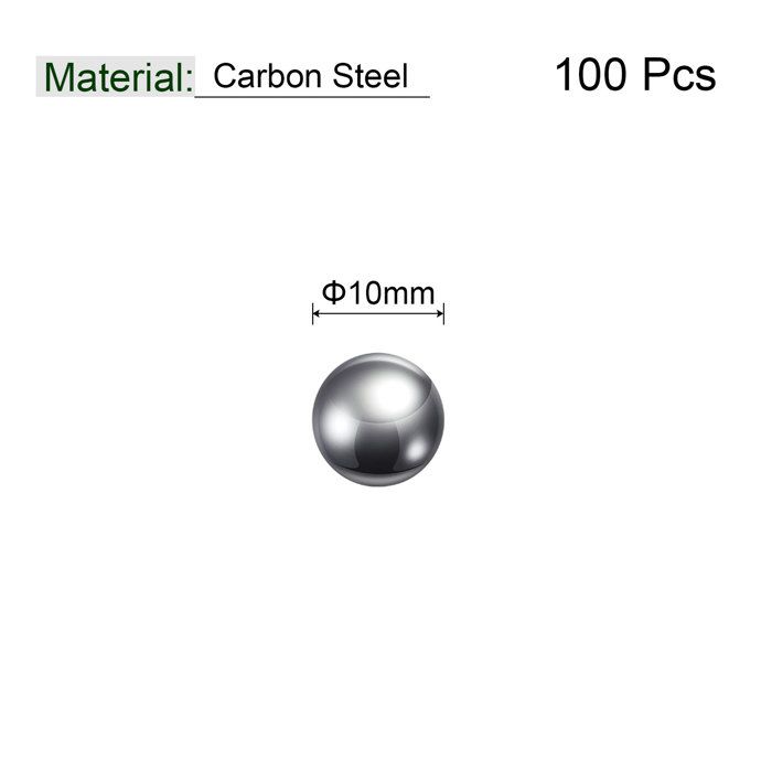 100 Billes Acier Carbone 10mm Précision - Roulements Solides Pour Bricolage Et Réparations