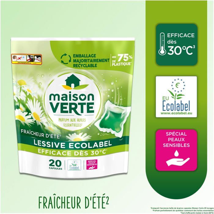 Maison Verte-Lessive Capsule-Parfum Fraîcheur d'Ete-Lessive Détachante ...